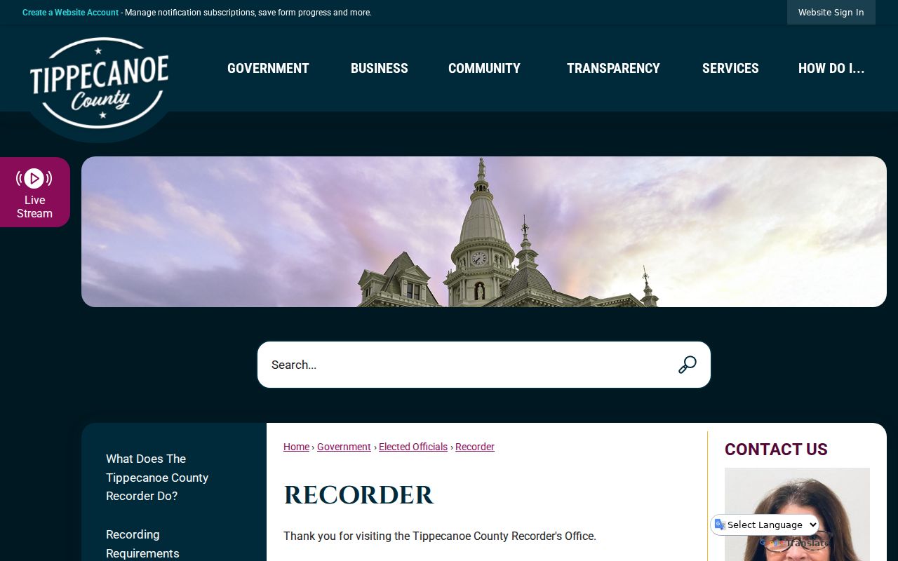 West Lafayette residents directory Tippecanoe Recorder access instructions